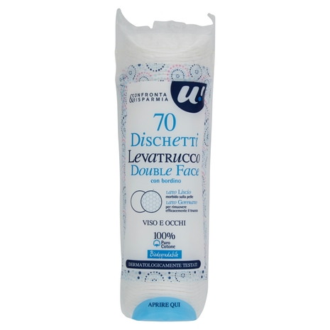 70 DISCHETTI LEVATRUCCO DOUBLE FACE VISO E OCCHI 100% PURO COTONE U! Confronta & Risparmia